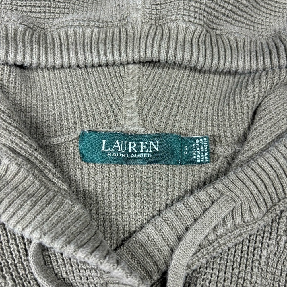 Lauren Ralph Lauren Sweater Womens Small Hooded Classic Sage Green Casual Comfy